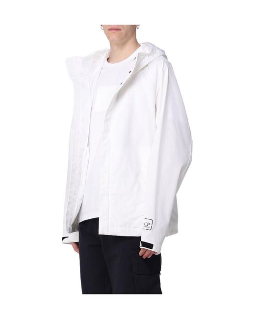 C P Company Green Logo-Patch Hooded Jacket for men