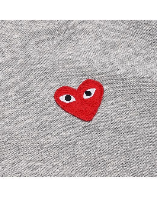COMME DES GARÇONS PLAY Gray Heart-Logo Zip-Up Hoodie for men