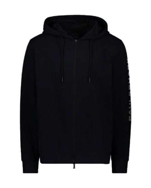 Paul & Shark Blue Logo-Print Hoodie for men