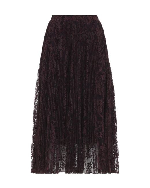 Ermanno Scervino Black Pleated Lace Skirt