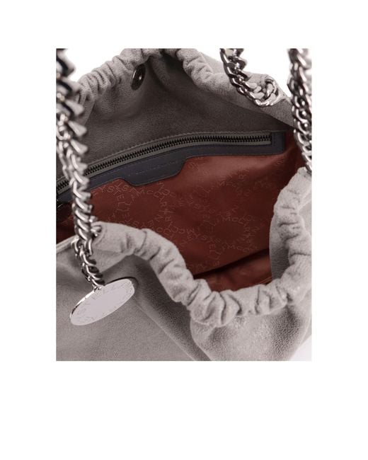 Stella McCartney Gray Falabella Medium Drawstring Shoulder Bag
