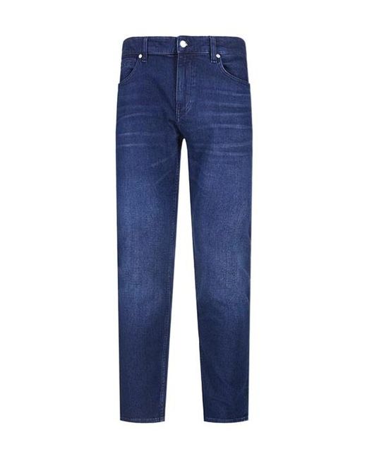 Boss Blue Boss Logo Patch Tapered Jeans for men