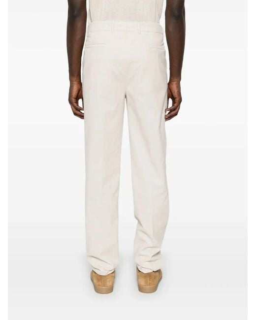 Brunello Cucinelli White Corduroy Trousers for men