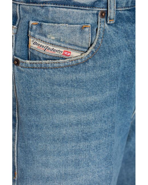 DIESEL Blue Distressed Flared Jeans