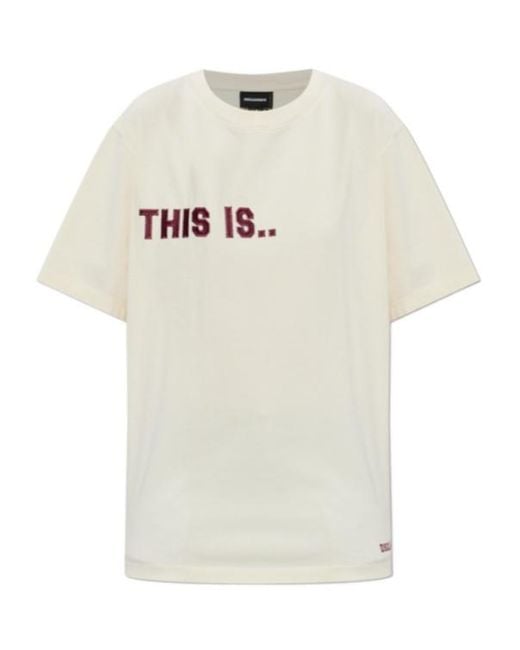 DSquared² White Vintage Fade Just Right Fit T-Shirt