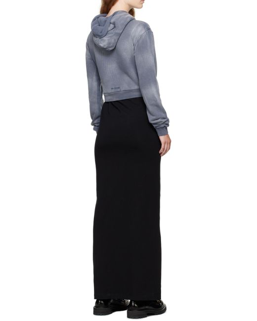 we11done Gray Layered Hoodie Dress