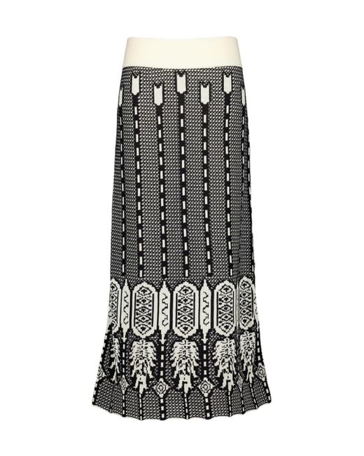 Johanna Ortiz Black Energy Matrix Midi Skirt