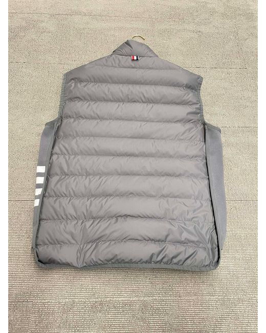 Thom Browne Gray Zipped Down Gilet for men