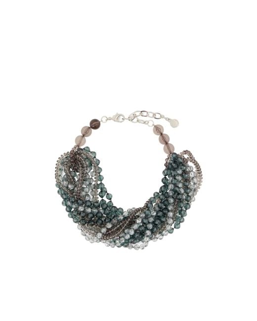 Emporio Armani Blue Multi-Strand Beaded Necklace