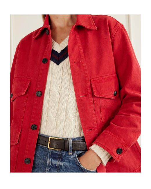 Nili Lotan Red Leroy Denim Jacket