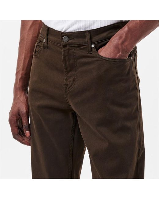 7 For All Mankind Black Slimmy Sateen Slim Fit Trouser for men