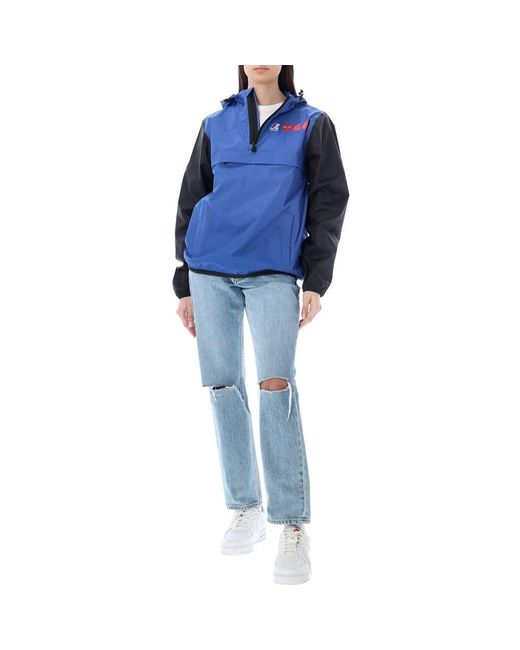COMME DES GARÇONS PLAY Blue X K-Way Half-Zip Jacket for men