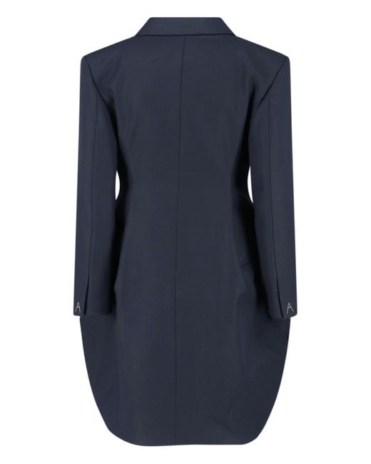 Alaïa Blue Alaïa Round Double-Breasted Coat