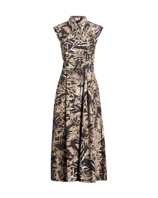 Brunello Cucinelli Multicolor Sleeveless Floral Shirt Dress