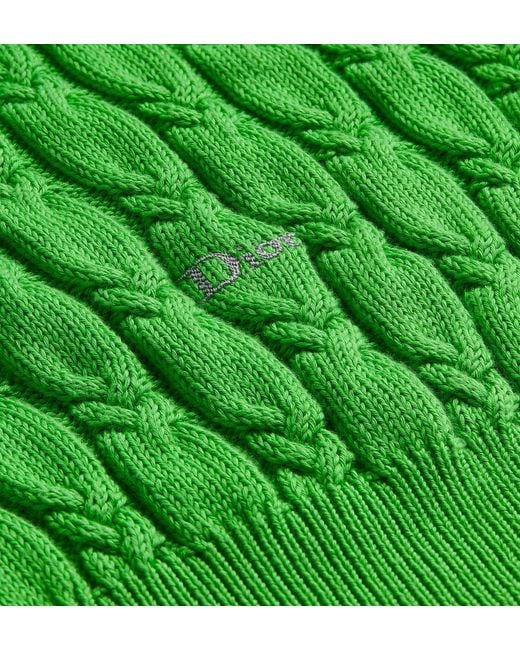 Dior Green Homme Braided Crewneck Knitted Jumper for men