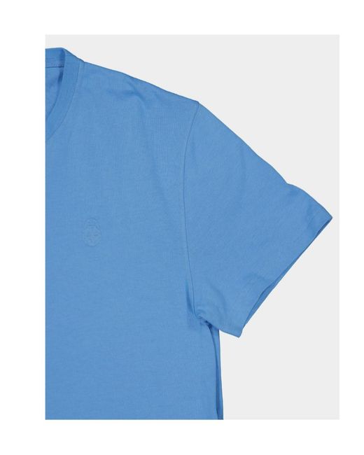 McQueen Blue Embossed Cotton T-Shirt for men