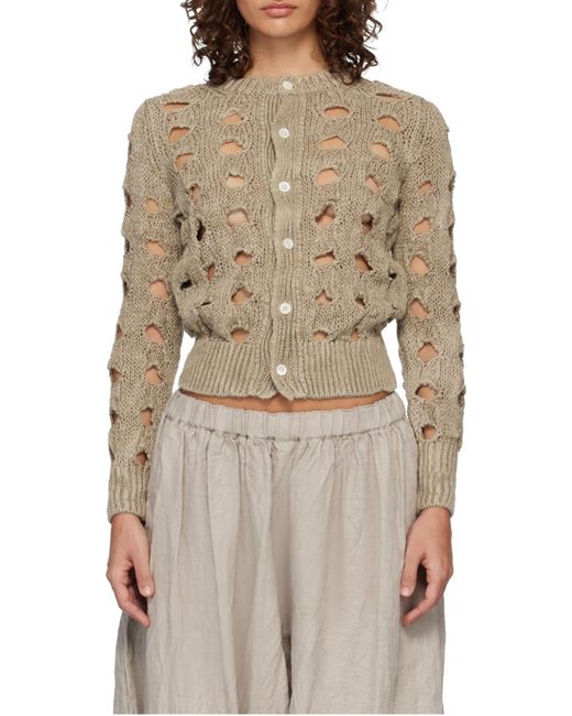 Comme des Garçons Gray Crew Neck Long-Sleeved Knitwear