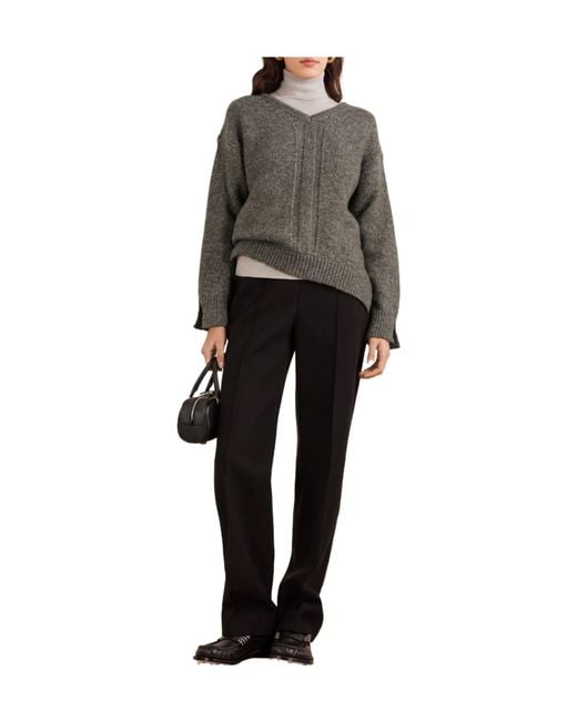 Proenza Schouler Gray Solid-Color Knitted Sweater