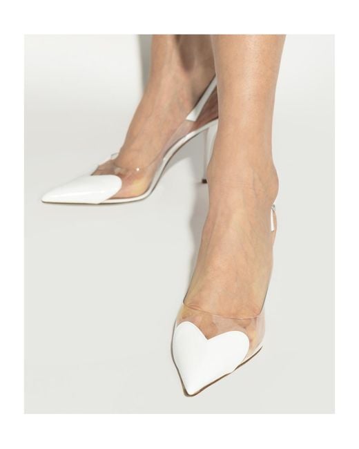Alaïa White Alaïa Le Coeur Pointed Toe Slingback Pumps