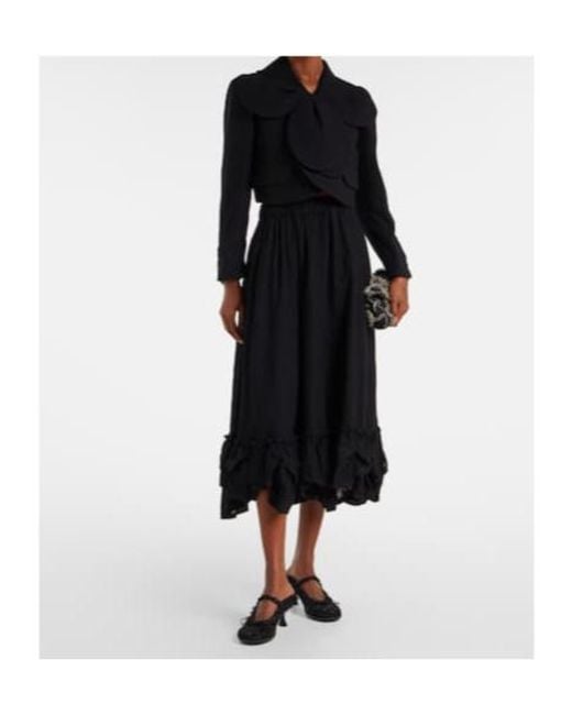 Comme des Garçons Black Wool-Blend Midi Skirt