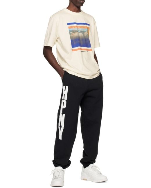 Heron Preston Black Logo-Printed Elasticated Waistband Pants for men