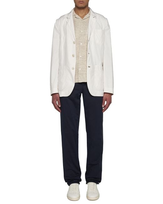 Brunello Cucinelli White Single-Breasted Blazer for men