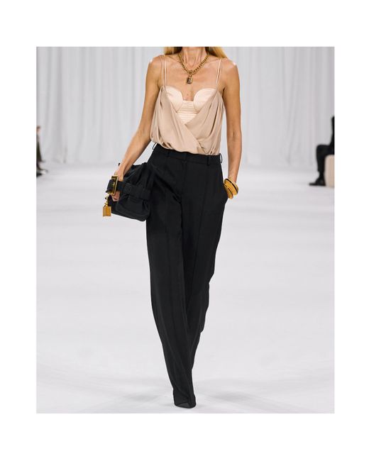Balmain Black Crepe Straight-Leg Tailored Trousers