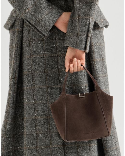 Brunello Cucinelli Brown Sartorial Small Bucket Bag