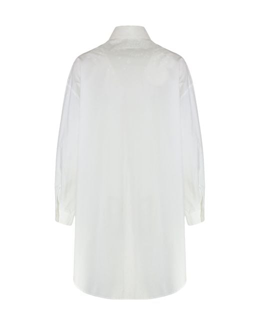 MM6 by Maison Margiela White Buttoned Oversized Shirt
