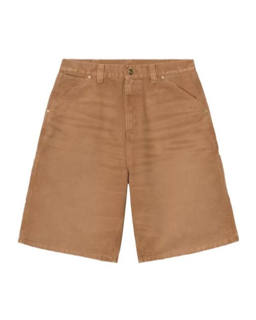 Carhartt Natural Logo-Patch Denim Shorts for men