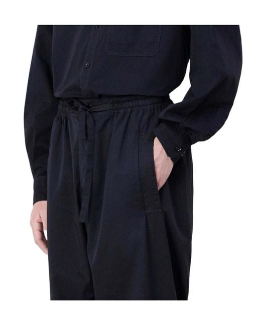 Lemaire Blue Drawstring Straight-Leg Pants for men
