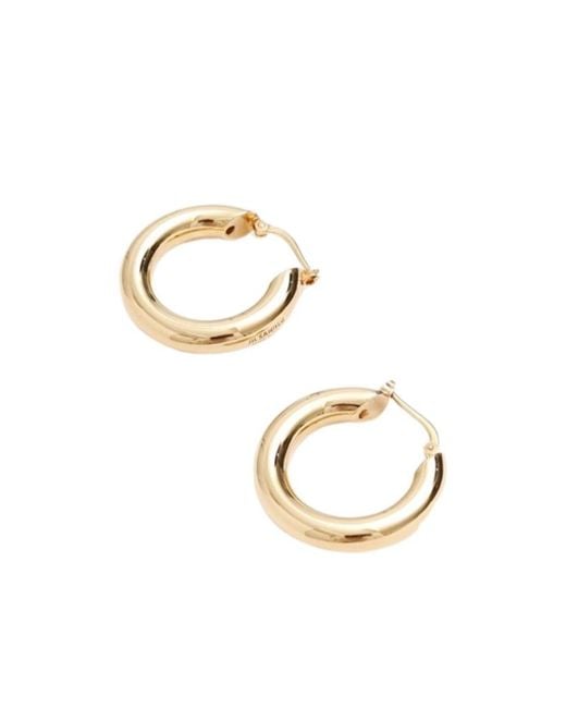 Jil Sander Metallic Engraved-Logo Earrings