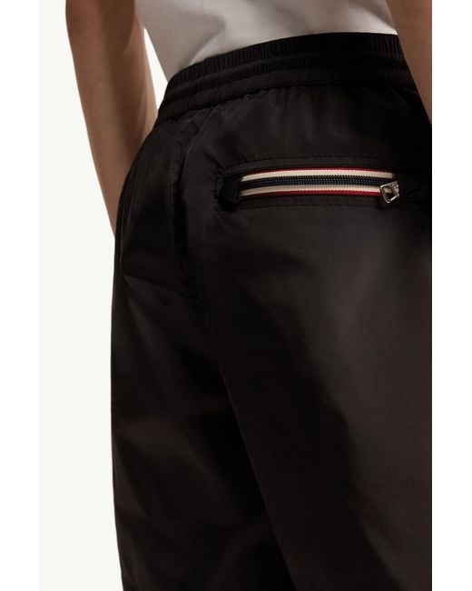 Moncler Black Logo Patch Drawstring Swim Shorts for men