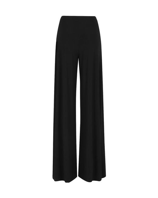 Norma Kamali Black Bias Elastic-Waist Pants