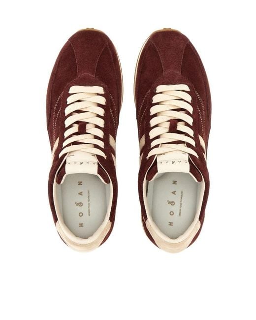 Hogan Brown H699 Logo-Patch Sneakers