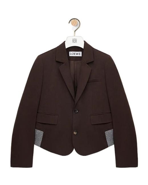 Loewe Brown Single-Breasted Cropped Jacket