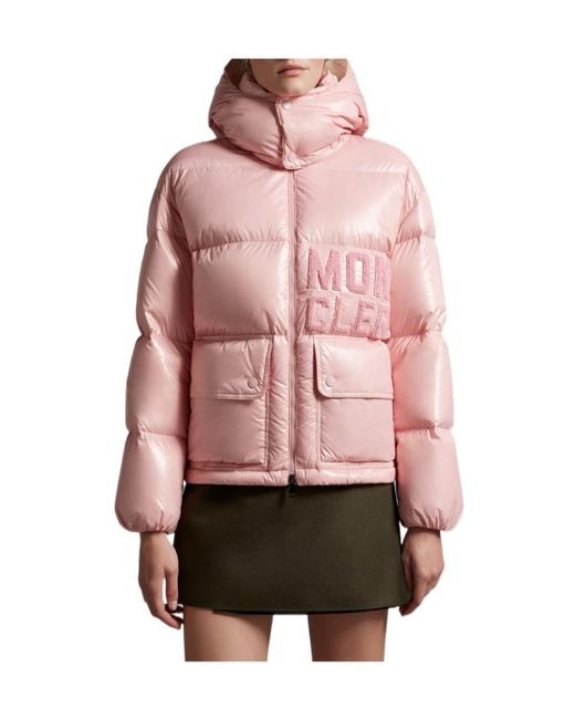 Moncler Pink Abbaye Short Down Jacket