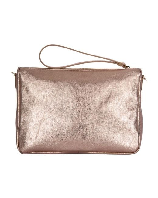Gianni Chiarini Pink Top-Zip Wrist-Strap Clutch Bag