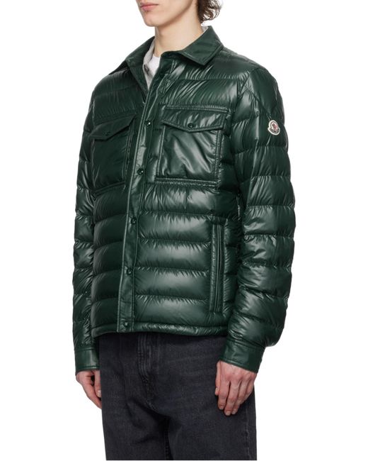 Moncler Green Chambly Down Shirt Jacket for men