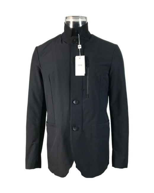 Armani Collezioni Black Logo Details Casual Jacket for men