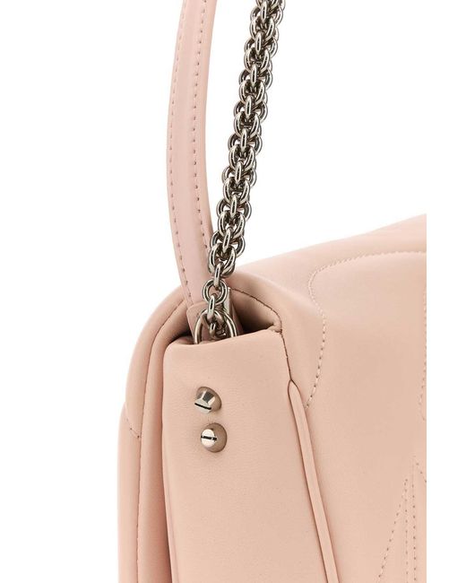 McQueen Pink The Seal Logo Plaque Small Shoulder Bag