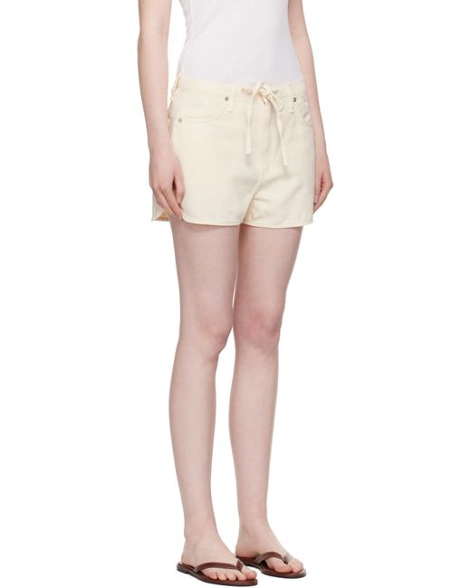 Rag & Bone White Drawstring Shorts