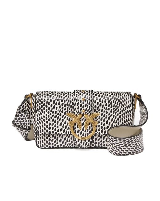 Pinko White Flip Shoulder Bag