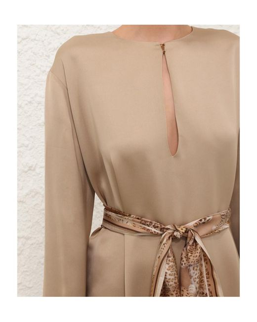 Zimmermann Natural Keyhole Midi Dress