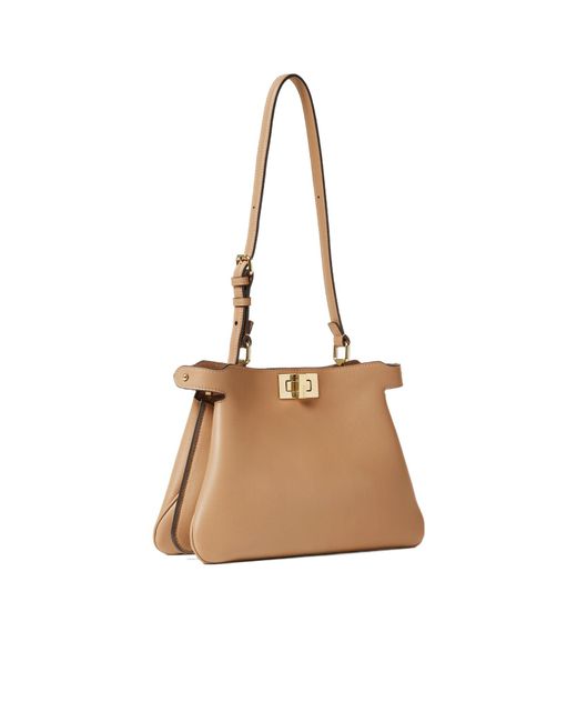 Fendi Metallic Peekaboo Twist-Lock Small Shoulder Bag
