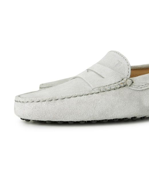 Tod's White Leather Loafers