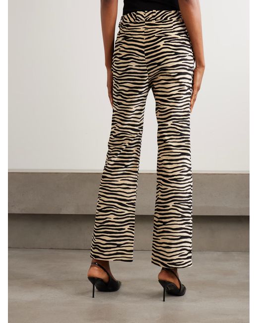 Rabanne Gray Zebra-Print Casual Pants
