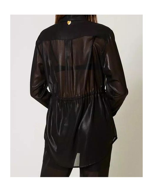 Twinset Black Semi-Sheer Shirt