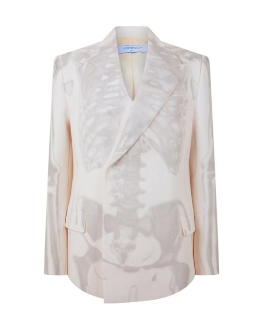 Off-White c/o Virgil Abloh White Body Scan Relax Denim Double Jacket for men