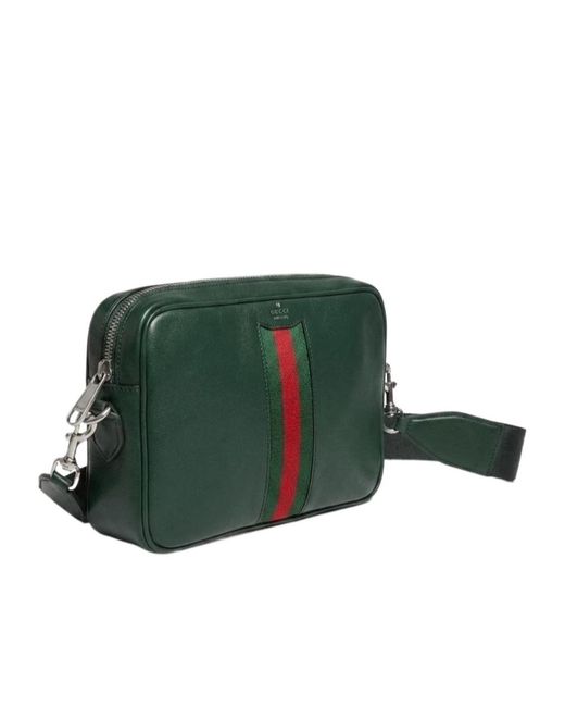 Gucci Green Web Trademark Small Crossbody Bag for men
